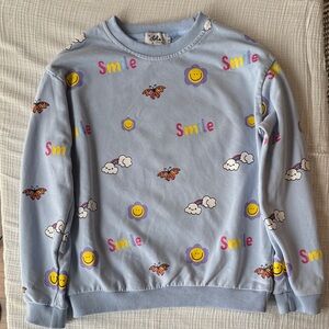 Lola + the Boys Blue Smile Graphic Sweatshirt Youth12